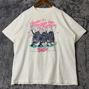 Vintage 90s California Raisins T-Shirt I Heard It Through the Grapevine White Lg